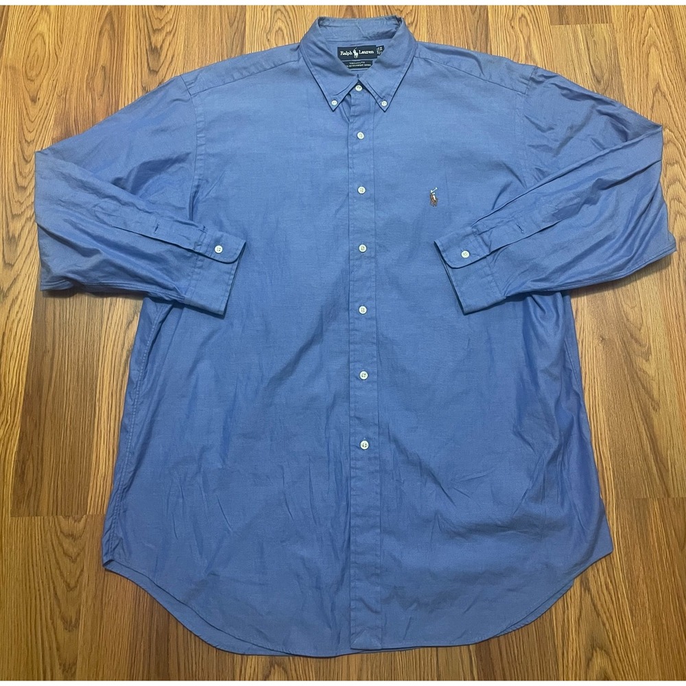Ralph Lauren Shirt Mens Extra Large Yarmouth Oxford Button Down Blue